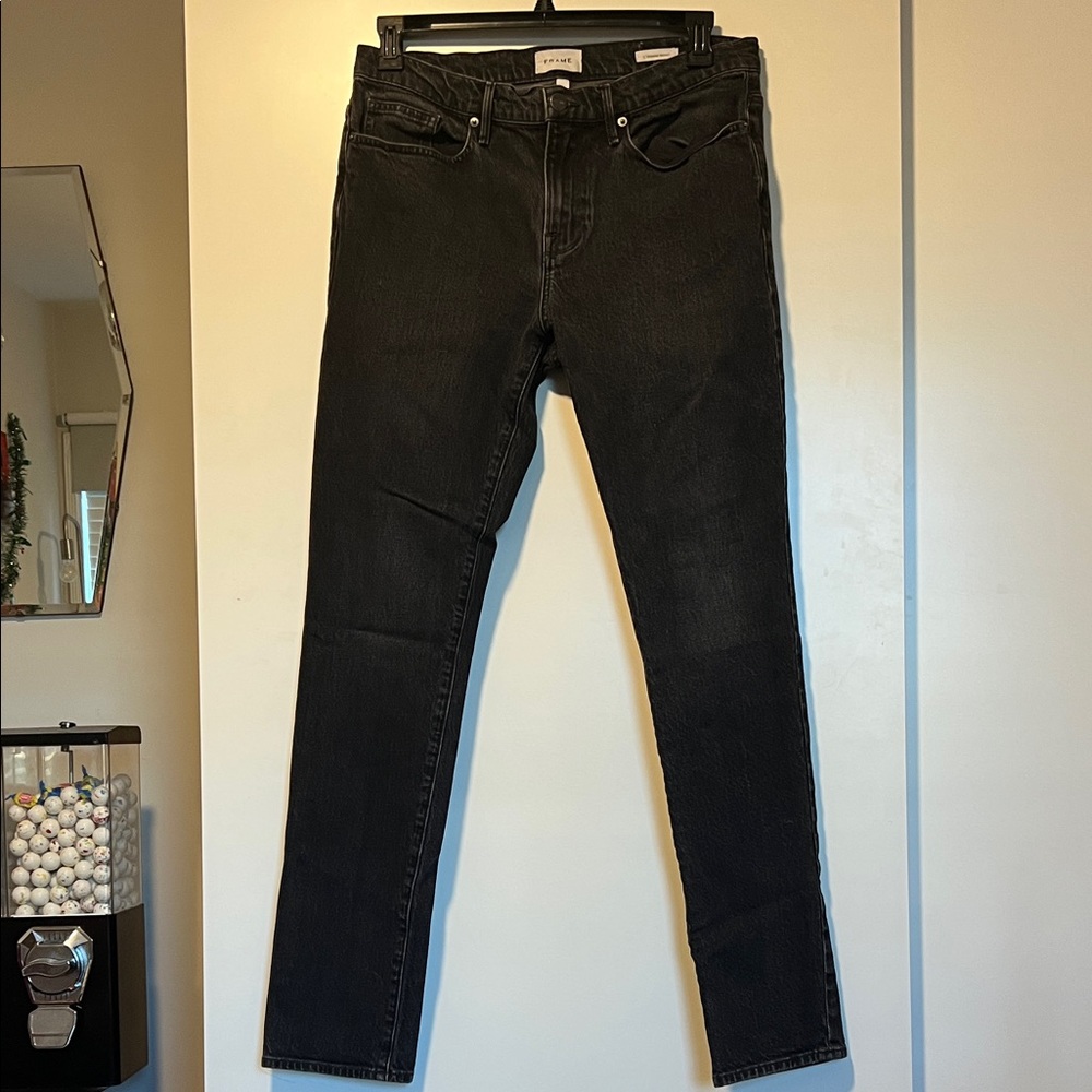 Frame Denim Men's Dark Charcoal Skinny Jeans